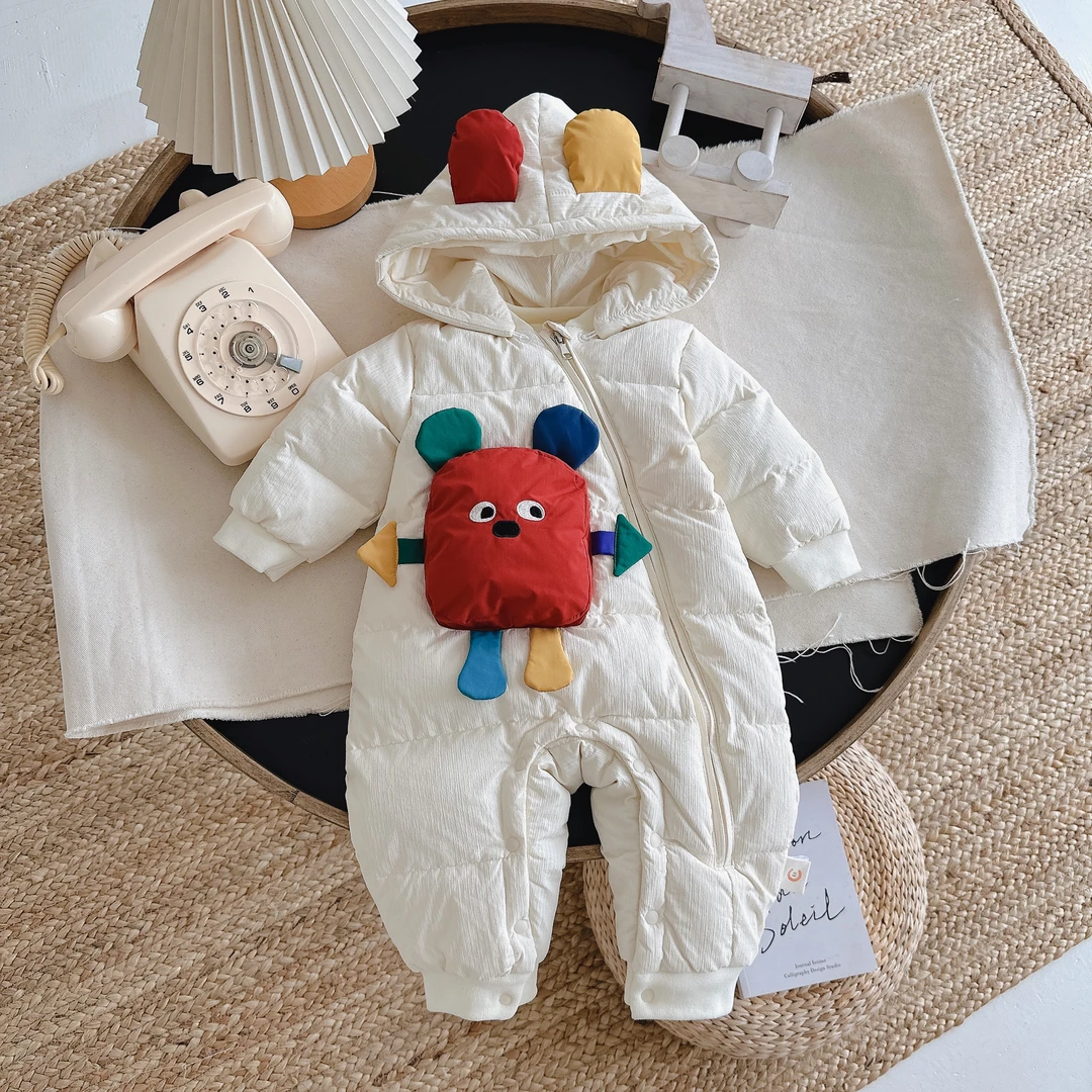 卡通机器人羽绒哈衣 儿童婴儿宝宝婴幼儿加厚保暖冬季零下6033