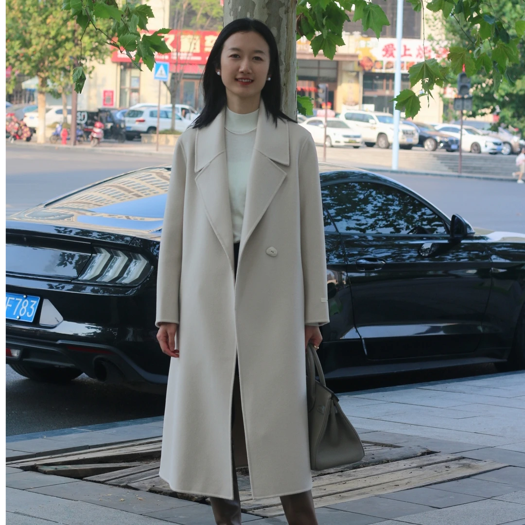 双面呢羊绒长裤大衣