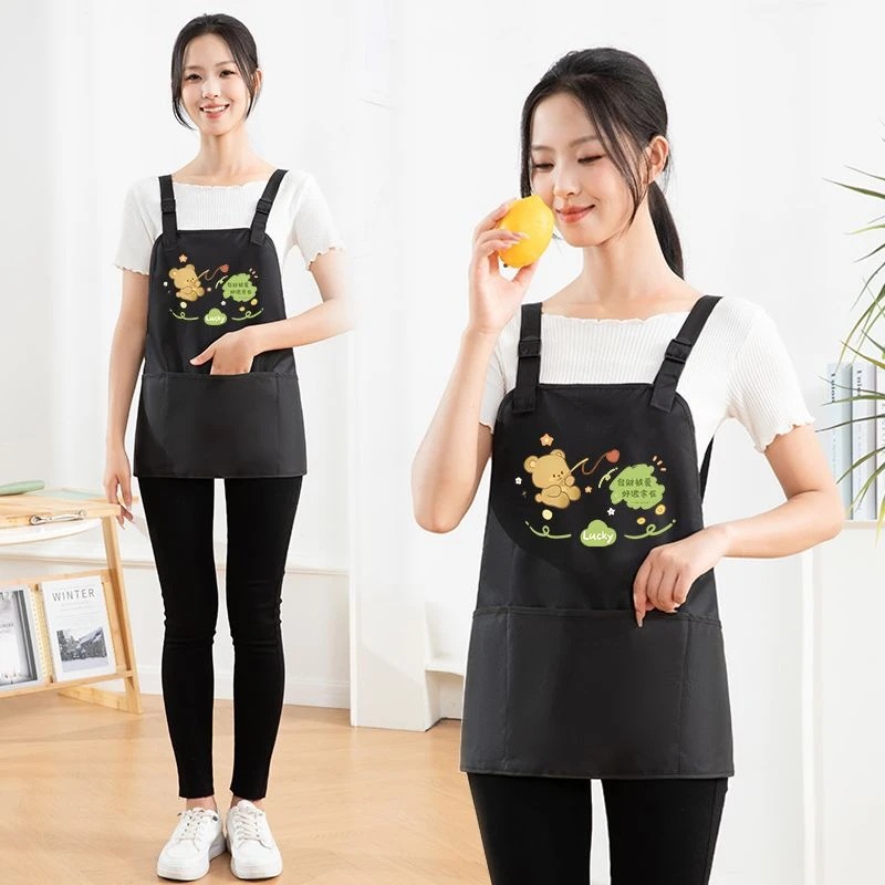 网红短款围裙家务厨房做饭防水防油餐饮饭店小个子围裙厨房专用