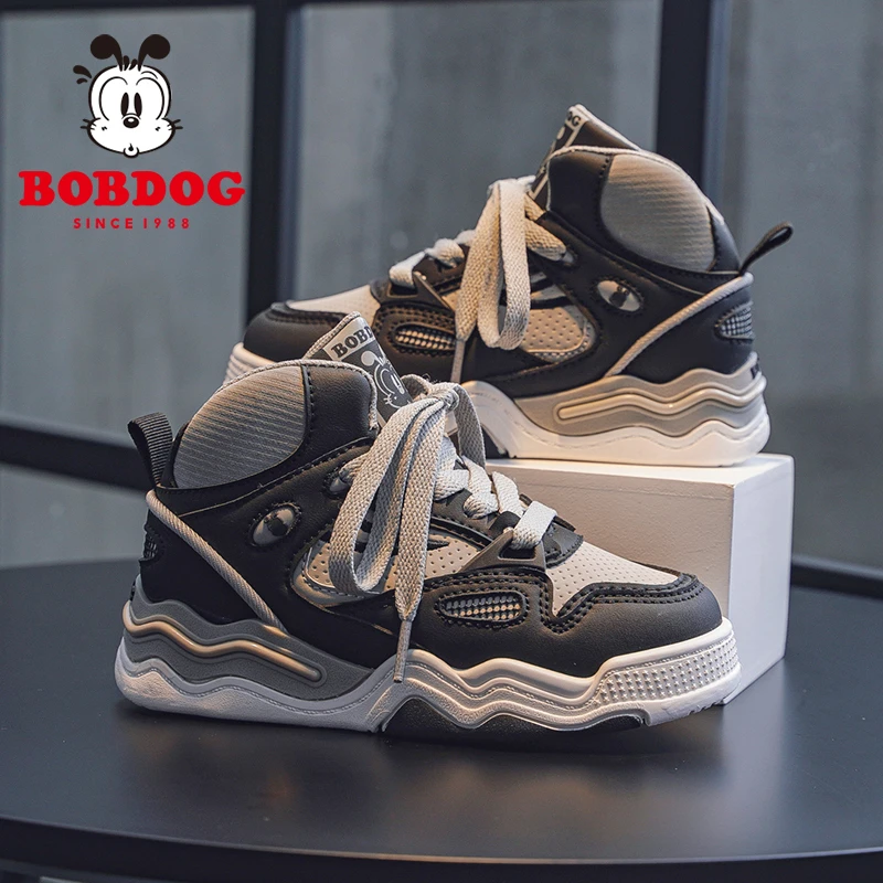 巴布豆童鞋男童板鞋春秋款2024新款中帮运动鞋休闲鞋女孩儿童鞋子