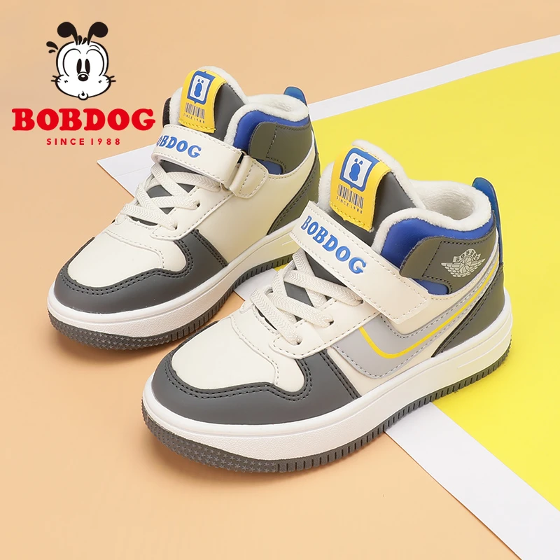 Bobdog/巴布豆童鞋冬季加绒棉鞋时尚高帮板鞋 26-37 106515040