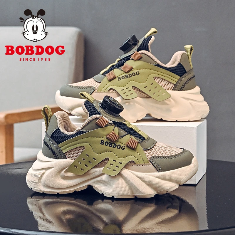 巴布豆儿童鞋秋季款男童鞋子2024新款旋钮休闲耐磨男孩时尚运动鞋