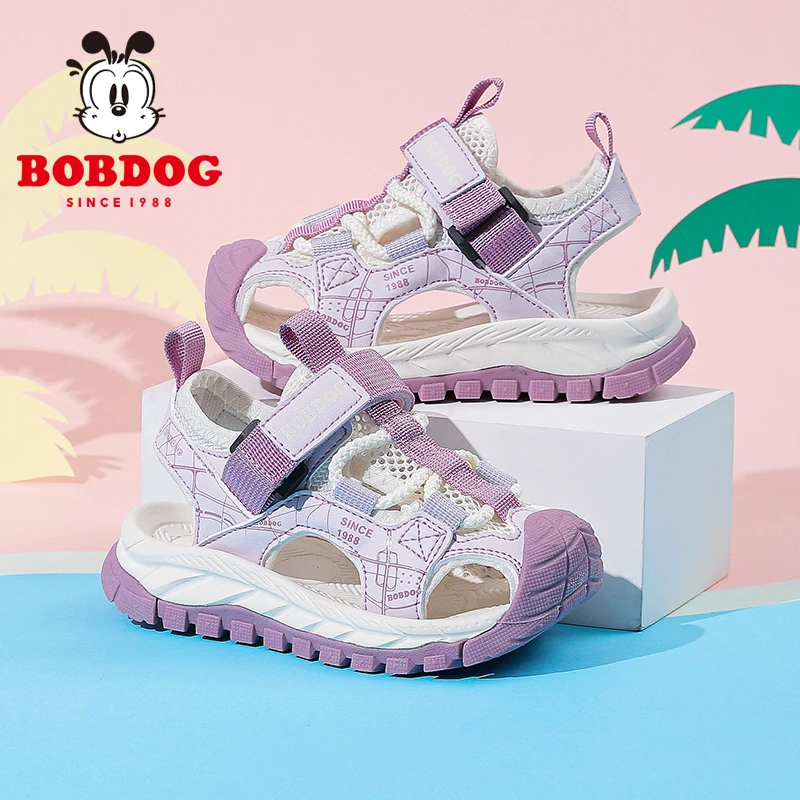 巴布豆儿童女童凉鞋夏季款2024新款幼儿包头运动凉鞋小孩儿童鞋子