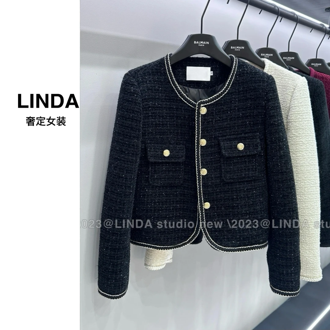 【财阀千金 清版】加厚气质黑色高级感小香风外套女 冬季2024新款