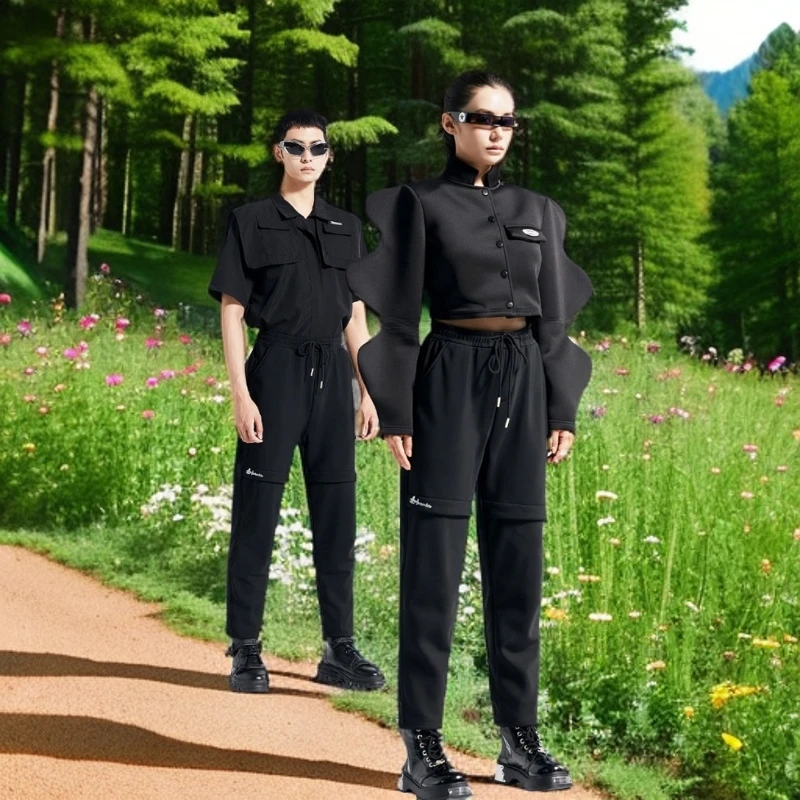 【黑金沸腾锁温裤】男女同款冬季高品质防风高弹护膝火山裤男士显瘦