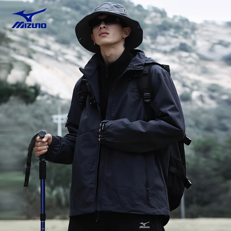 Mizuno/美津浓三合一两件套冲锋衣外套男女士冬季防水透气登山服