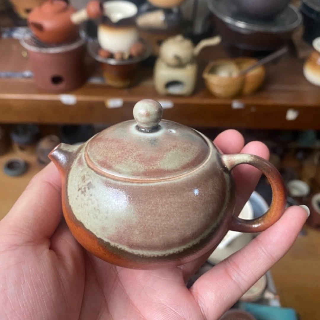 景德白泥柴烧迷你西施壶小品壶80容量精修可锁水一口壶茶玩摆件