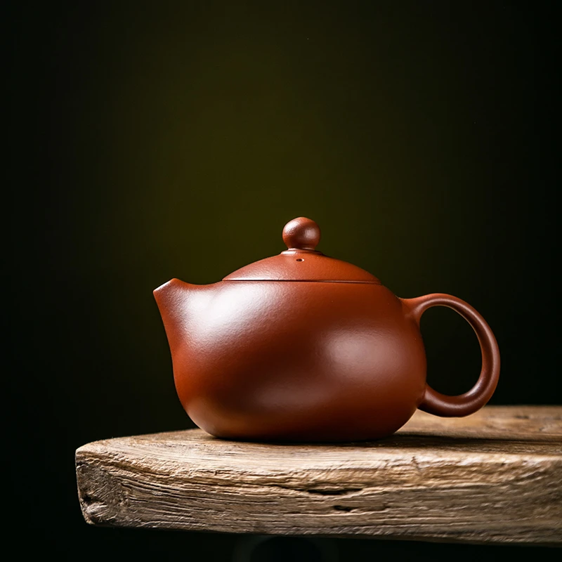 大红袍西施凤鸣壶 陈建忠老师半手紫砂壶 200CC