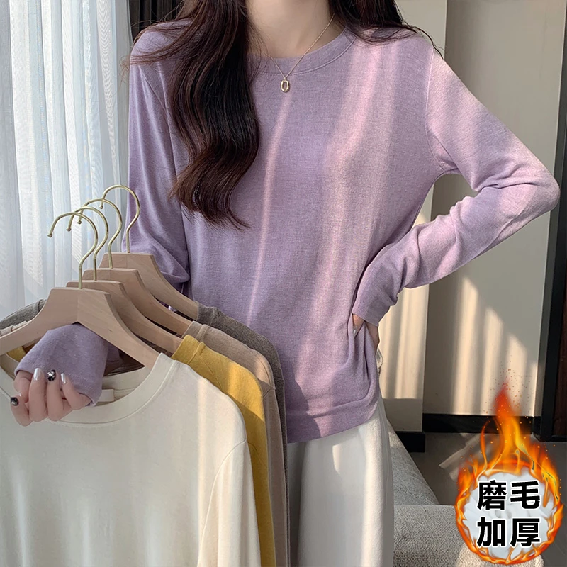哺乳衣长袖t恤女韩版纯色弹力软糯亲肤产后秋冬内搭打底喂奶上衣