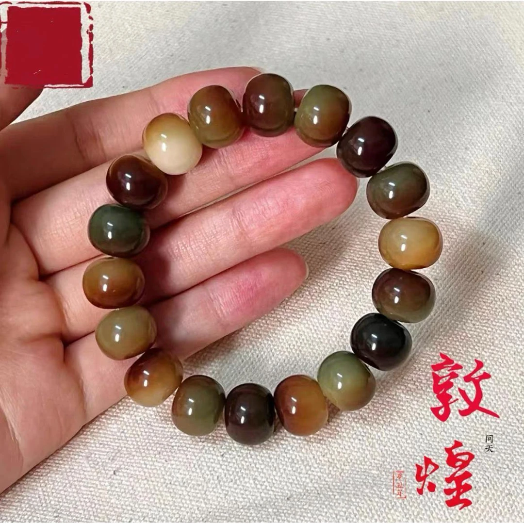 天然敦煌问天菩提手串 真品男女学生绕指柔菩提子精品文玩10x13mm