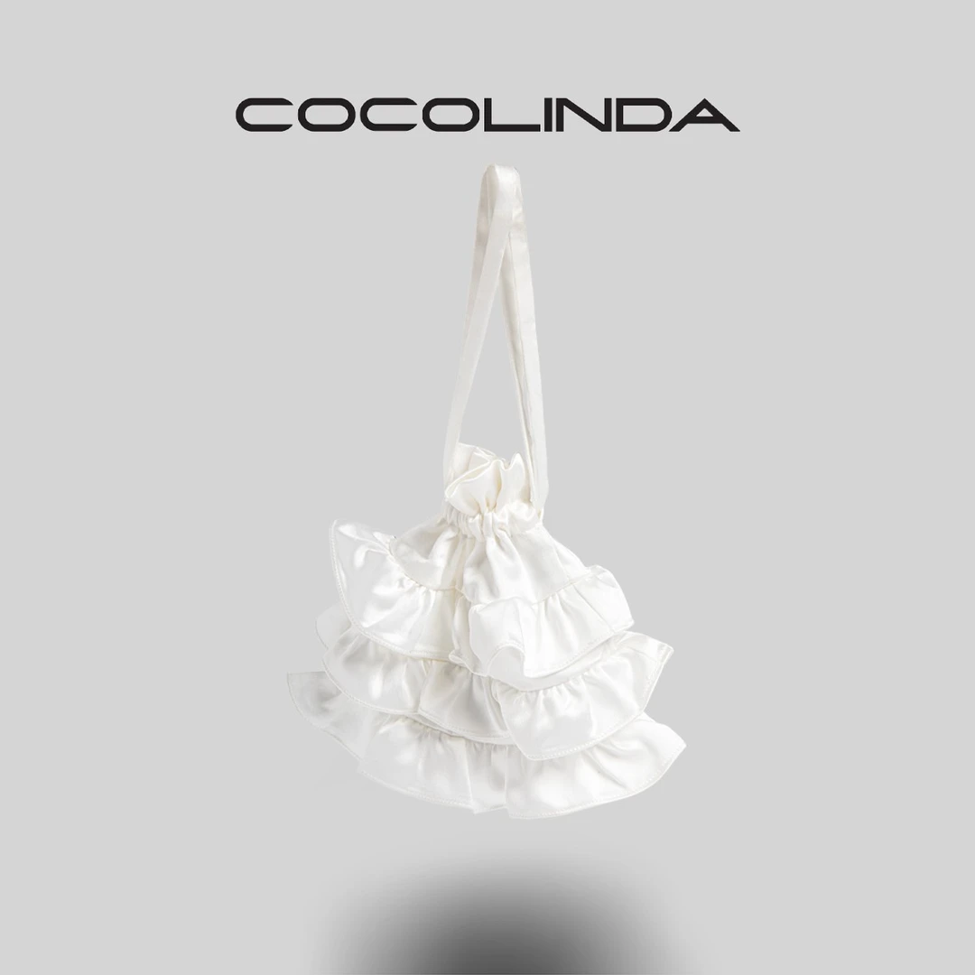 COCOLINDA双层花边褶皱手拿小包ins夏季腋下小众百搭S900B