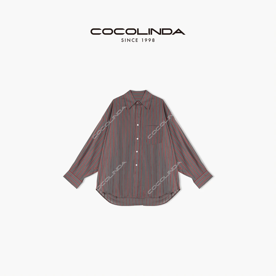 COCOLINDA 100棉 条纹衬衣K1416