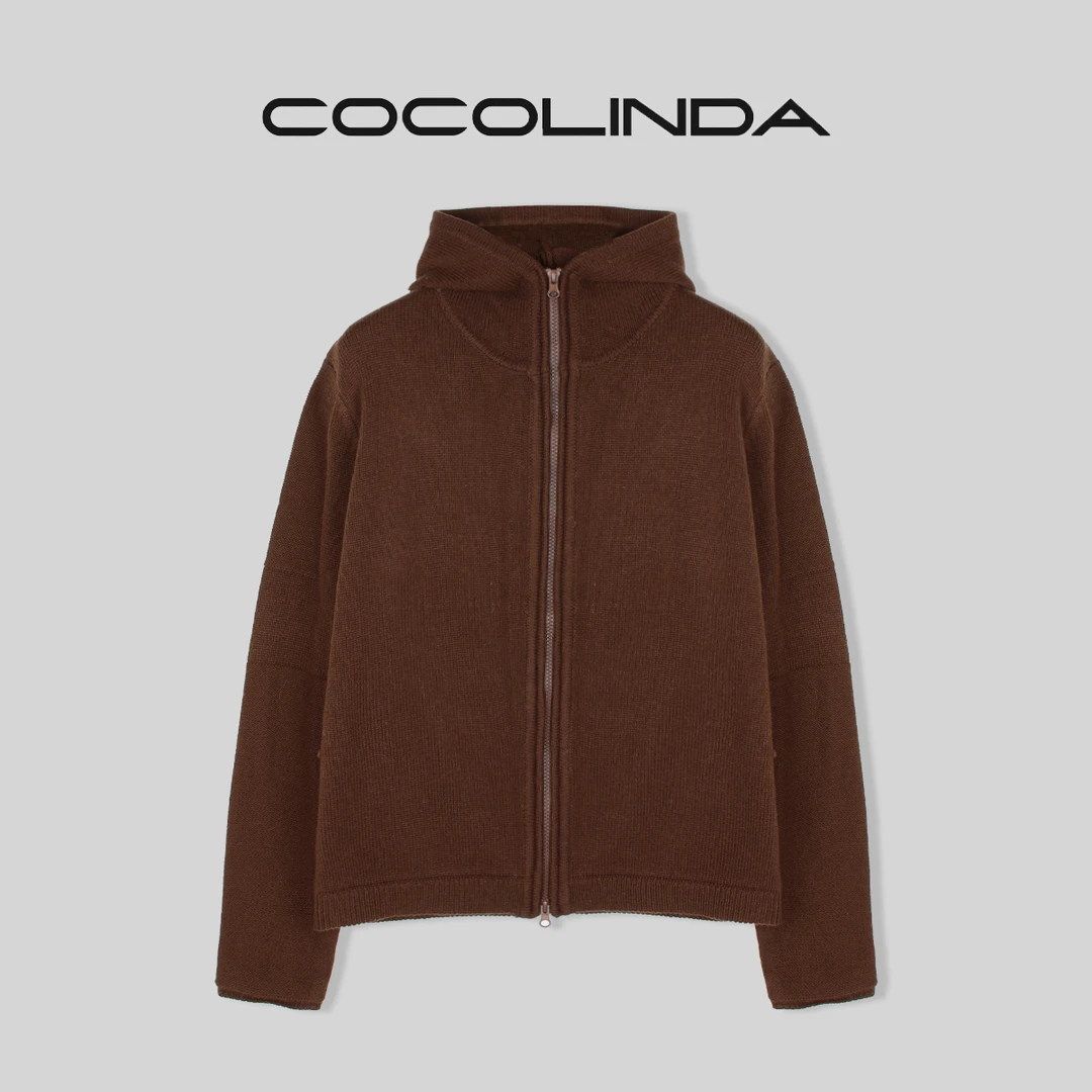 COCOLINDA琳达推荐 男女同款连帽拉链针织开衫 S1115毛衣