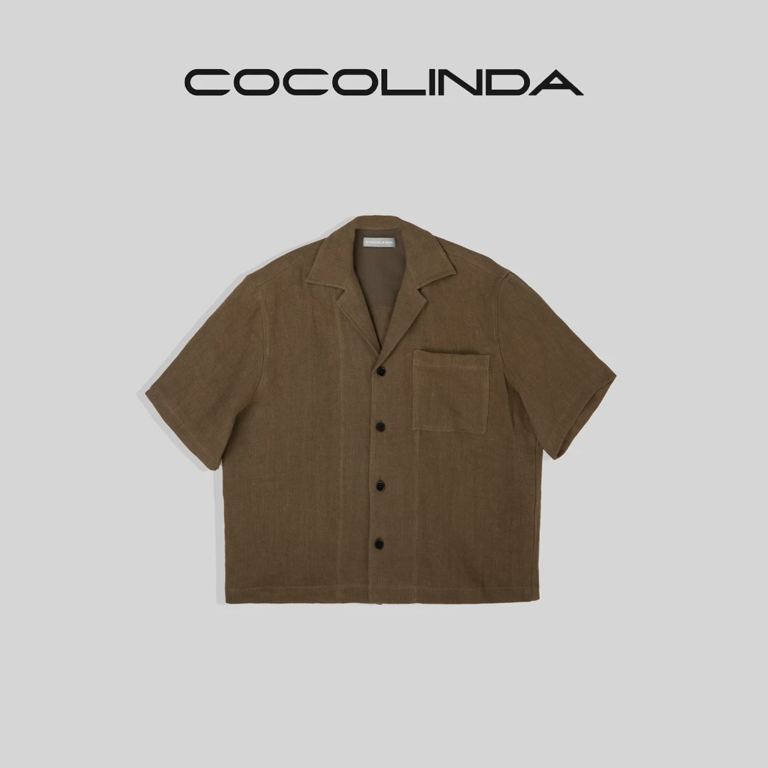 COCOLINDA琳达推荐 麻料短袖衬衫薄款外套  C757时尚休闲