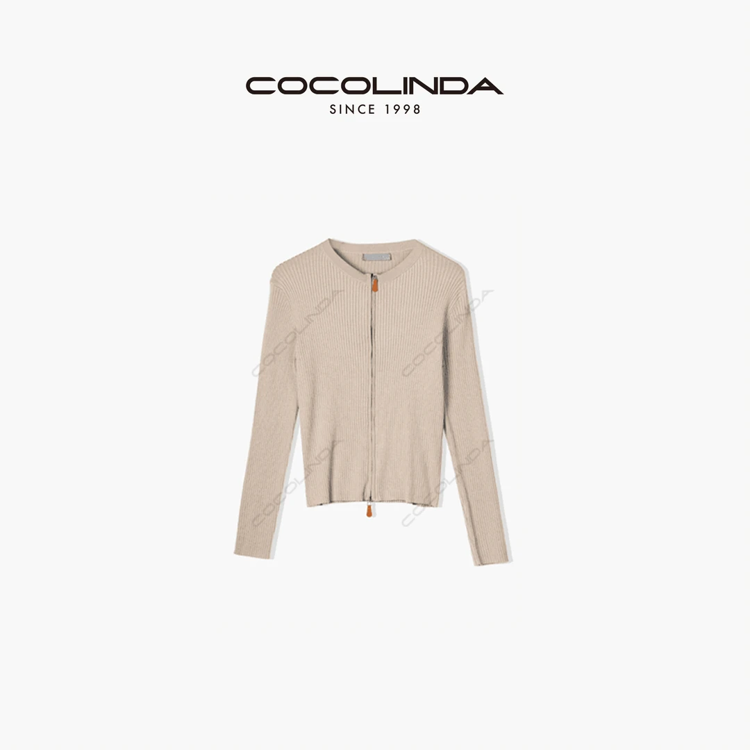 COCOLINDA琳达推荐  羊毛混纺修身拉链时尚开衫外套 S1845