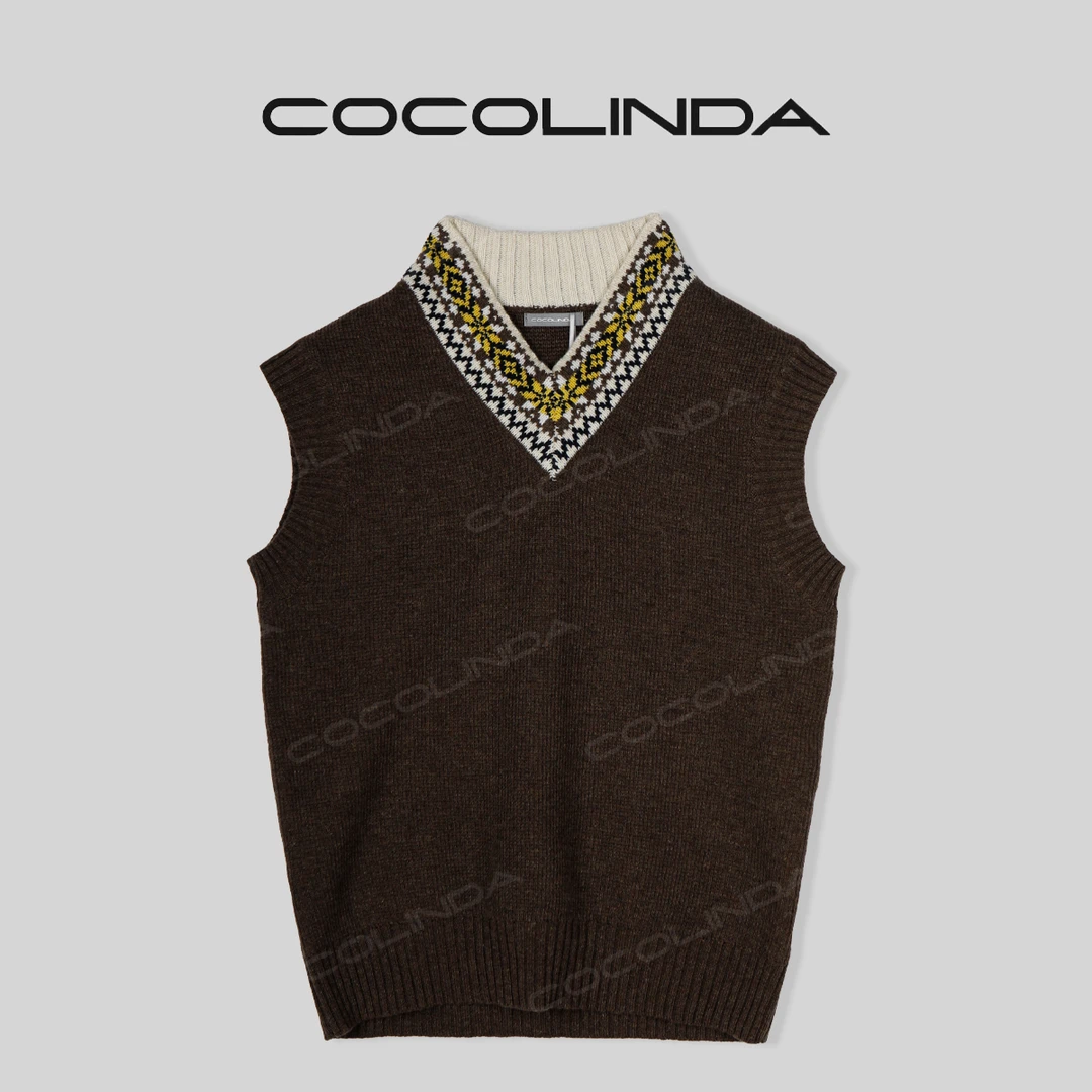 COCOLINDA琳达推荐新年款毛衣针织衫针织背心复古套头S1248
