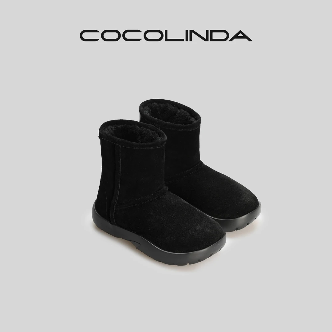 COCOLINDA琳达推荐 时尚百搭雪地靴X1089加绒方糖过膝靴舒适
