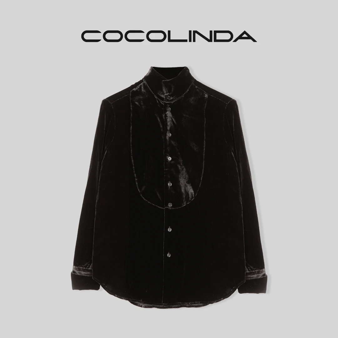COCOLINDA琳达推荐真丝黑色复古衬衫K984