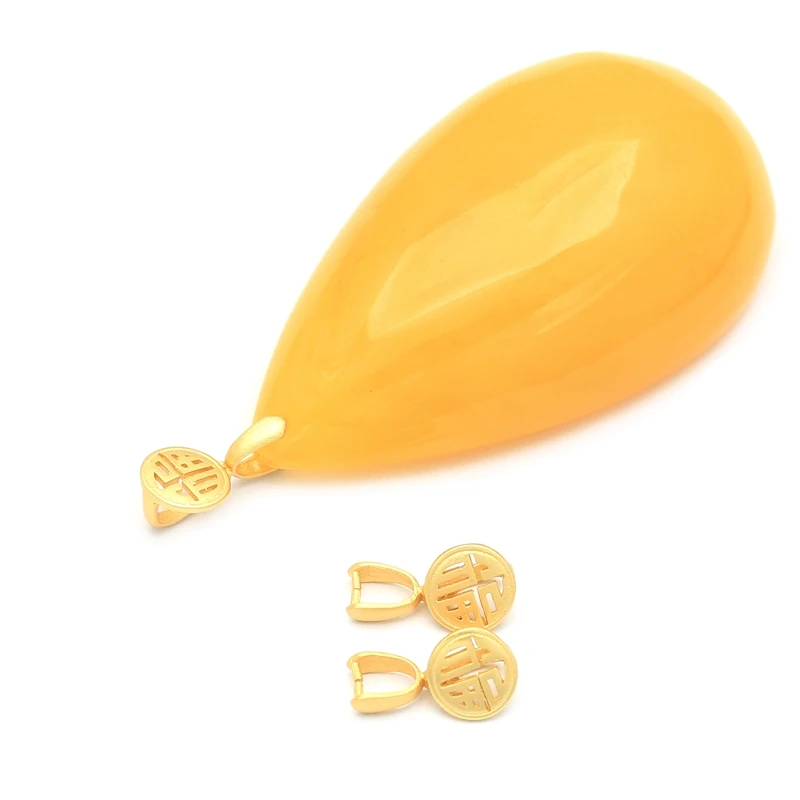 925银银制品 4mm内扣头配件玉挂坠夹扣古法金玉挂饰夹扣时尚配件