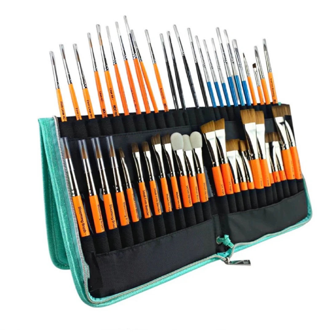 彩绘笔刷专用折叠笔袋折叠式便携画笔袋笔帘笔包水彩收纳包画具包