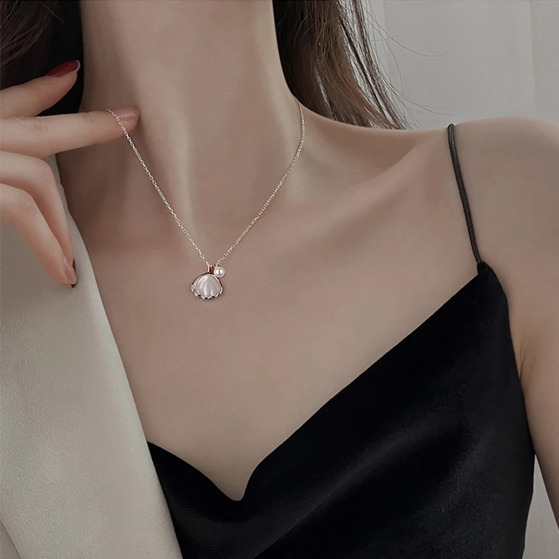 链子足银 一贝子贝壳999纯银项链女 轻奢小众2023新款一辈子贝珠