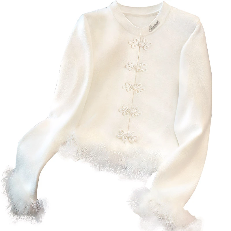 【品牌奥莱】丝柏舍2024秋冬新款盘扣长袖针织衫S43K5266Z