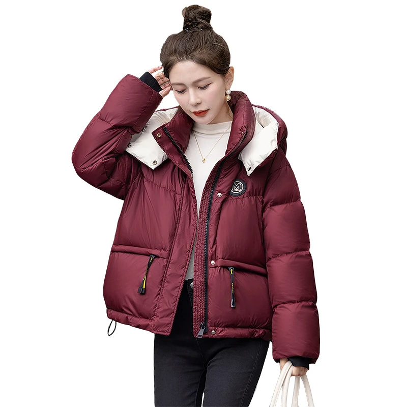 【品牌奥莱】丝柏舍2024冬新款女连帽宽松款拉链羽绒服S44B4660Y