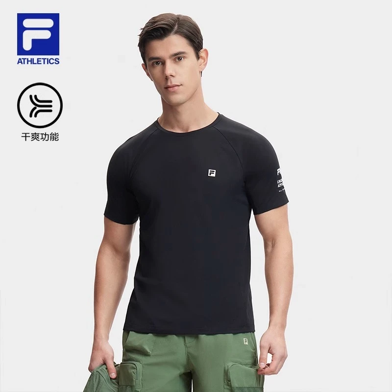FILA/斐乐2024夏款户外运动简约干爽针织短袖衫T恤A11M427115F