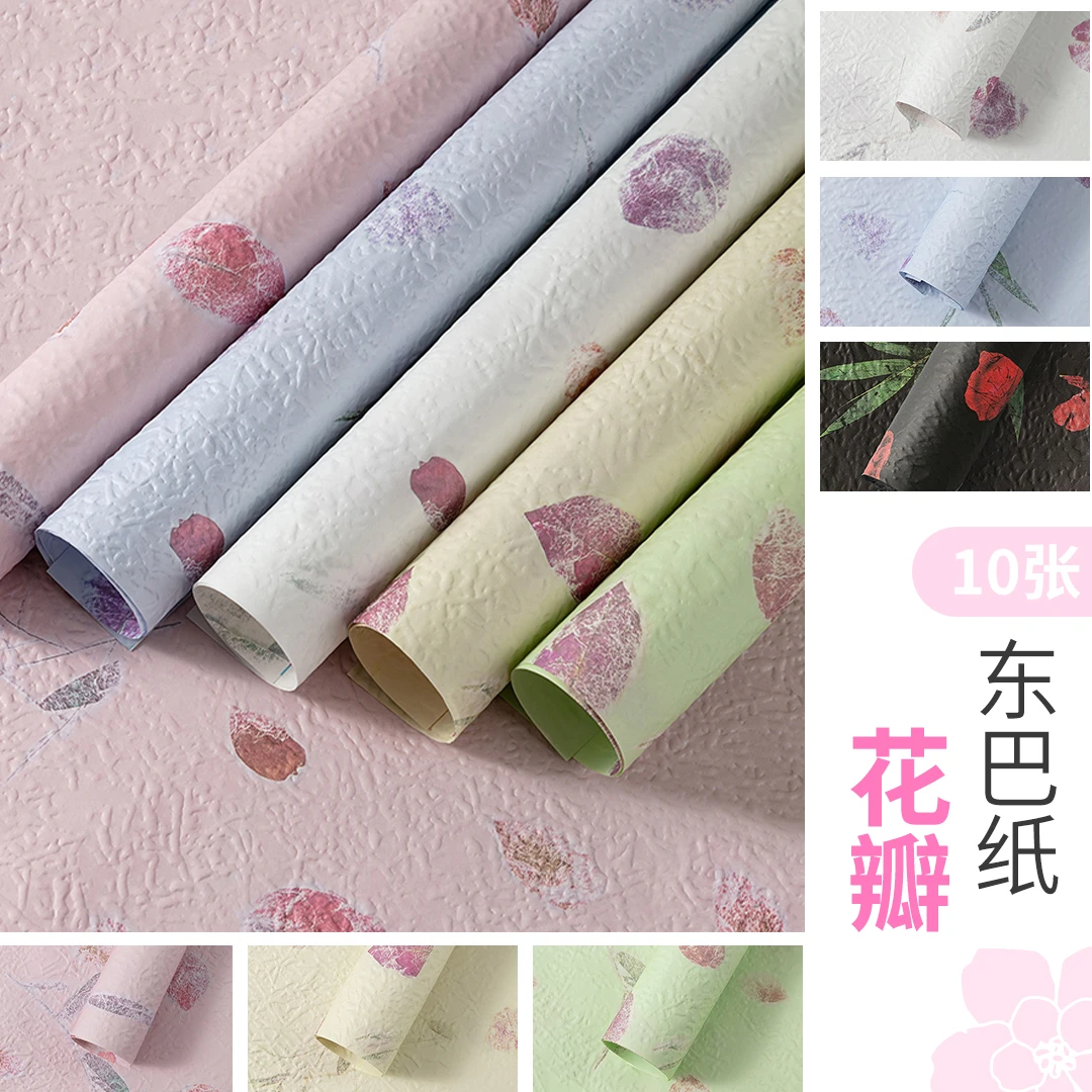 花野 花瓣东巴纸手撕自然纹理 复古艺术防水风华纸花店花艺资材