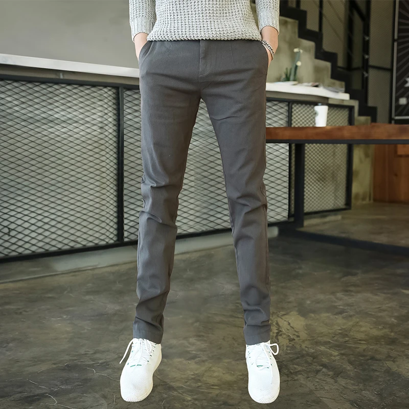 休闲长裤男士2025新款秋季锥形铅笔裤弹力修身小脚轻熟商务男裤子