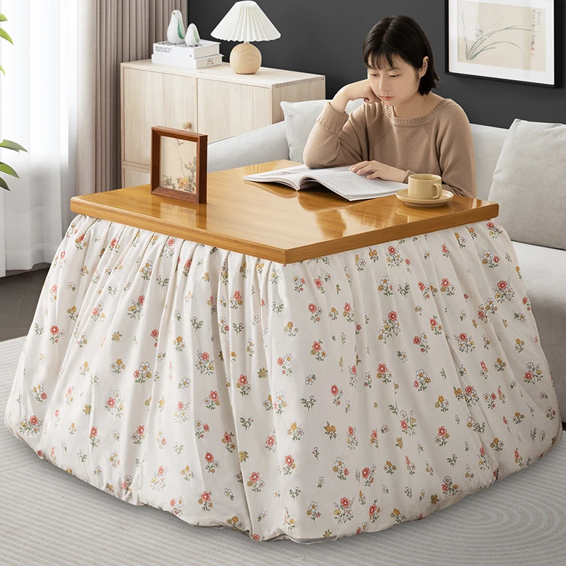 烤火桌子家用可折叠烤火架湖南冬季取暖餐桌长正方形简易炕桌新款