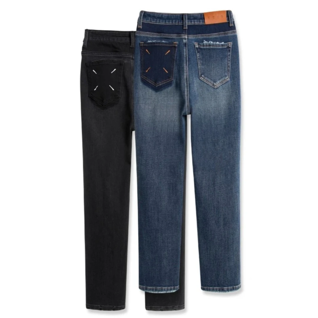 RAIN.CUN春风拂蓝·秋冬时尚弹力百搭显瘦直筒九分烟管牛仔裤1014