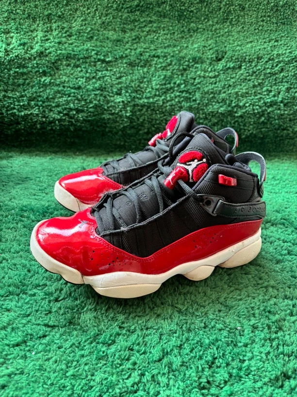 41码 aj6 六冠王 红漆皮 篮球鞋 高帮 无盒 中古 气垫 缓震