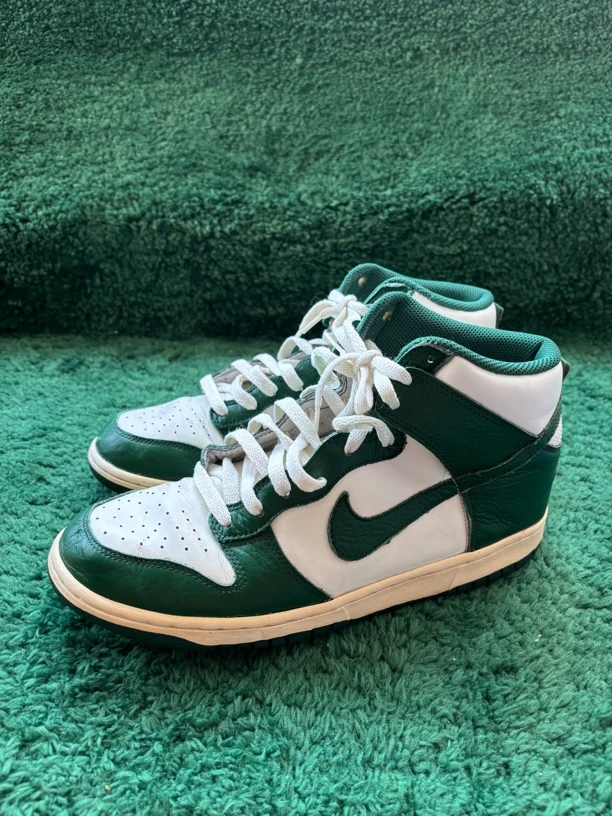 44码 dunk 板鞋 高帮 白绿配色 无盒 中古 耐磨 减震 防滑