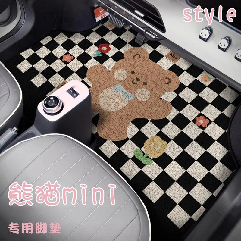新款吉利熊猫mini卡丁骑士EV专用汽车脚垫卡通丝圈可爱车垫女地毯