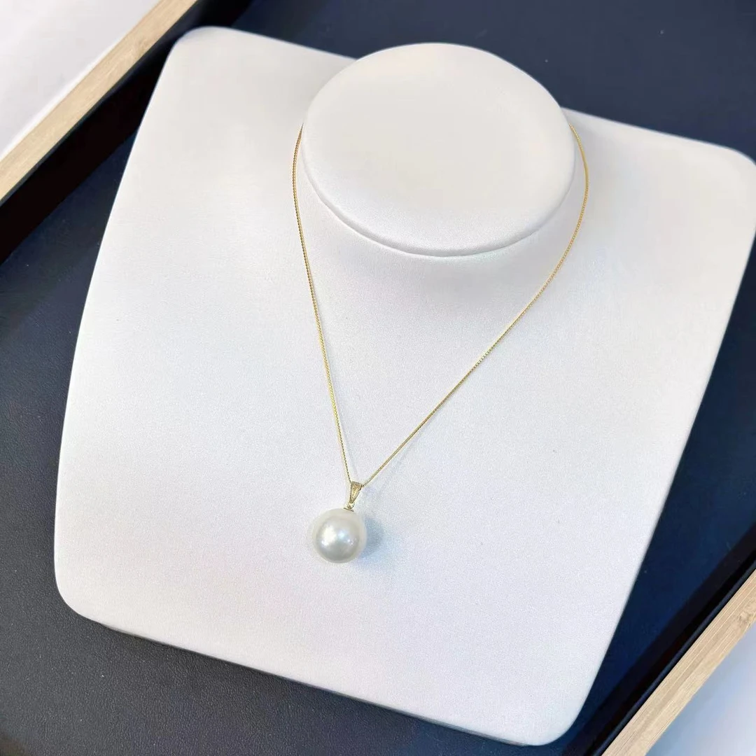 【阿阳一一】“雪王”14-15MM 18K金 +银链子 淡水吊坠