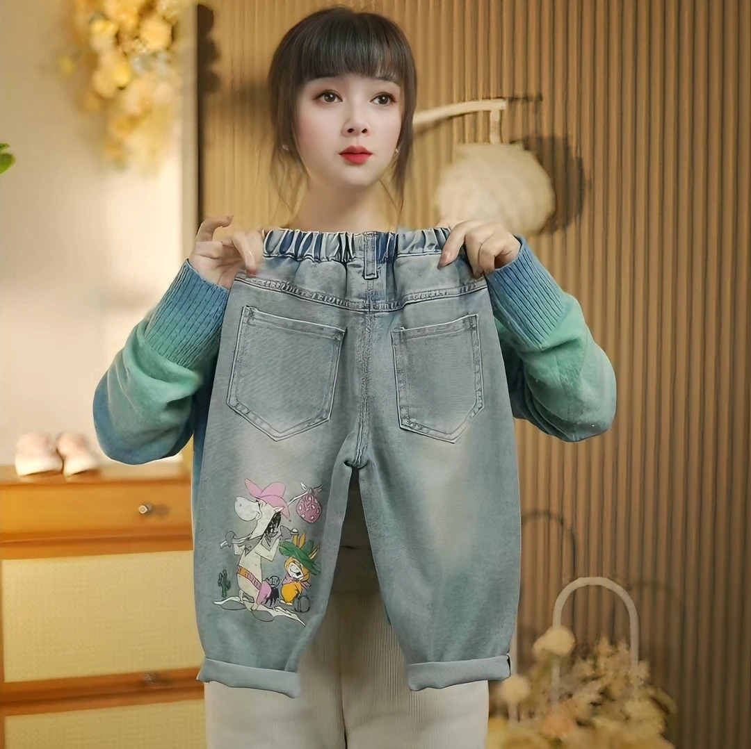 儿童牛仔裤2024新款中小童春款洋气长裤中性儿童装中小童外穿裤子
