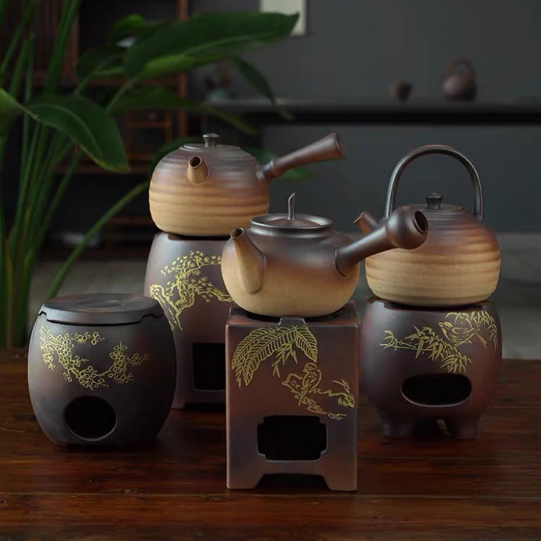 红泥小火炉文人炉室内煮茶炉窑变工夫茶碳炉副榜炉煮茶套装碳炉