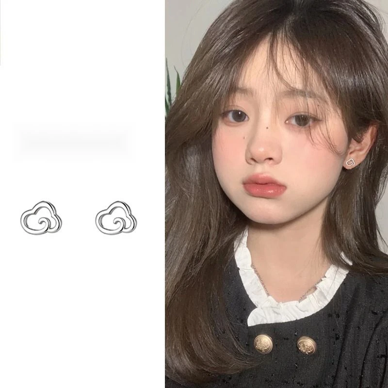 合金耳饰 简约耳饰养耳洞ins祥云耳钉女森系2024新款高级气质小众