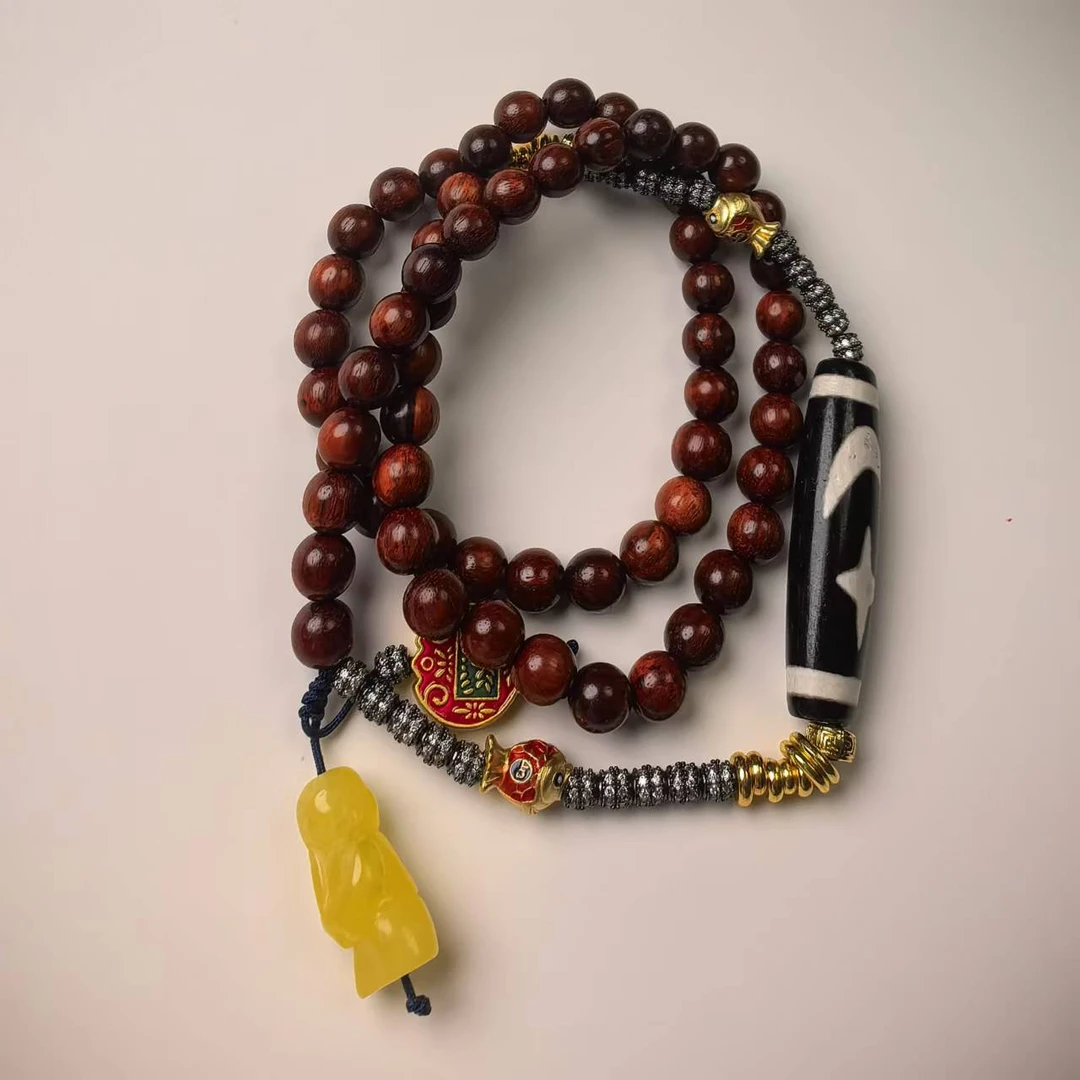 非金属木质项链 红色的原创项链气质百搭61-120