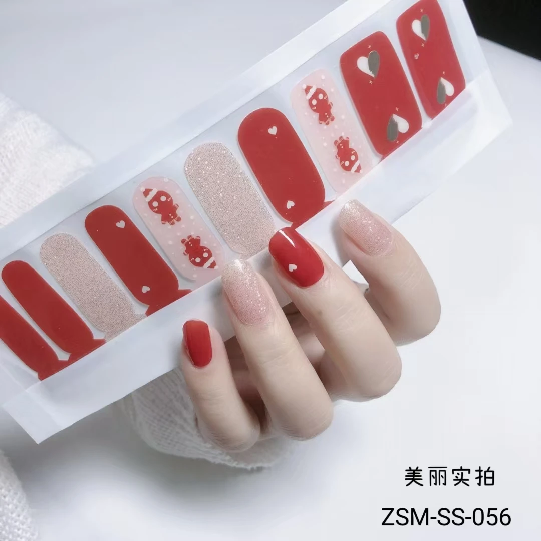【20指*SS-056爱心小雪人*凝胶美甲贴】显白 百搭 经典 耐看 甲油膜