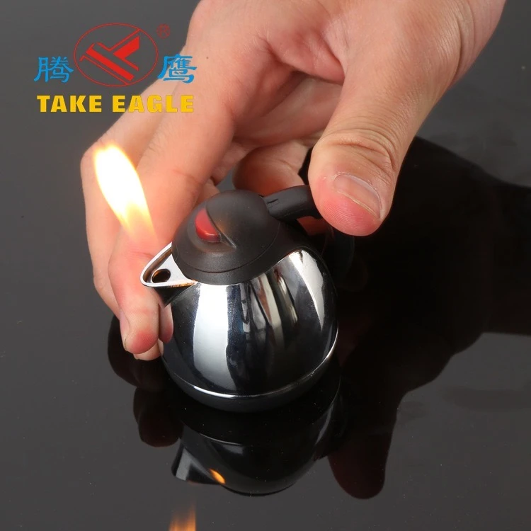 电热水壶造型明火充气打火机创意奇特奇葩搞怪点烟器