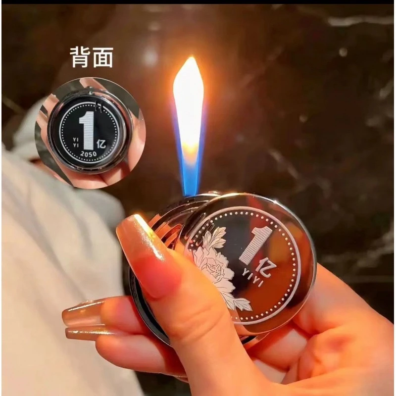 网红同款赚大钱创意充气打火机解压旋转潮玩转好运送礼潮点烟器