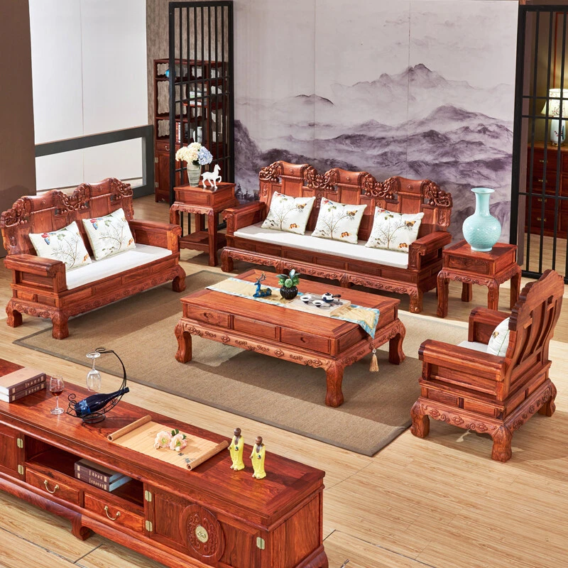 老船木沙发椅组合实木原生态家用沙发客厅酒店大堂待客多人位沙发
