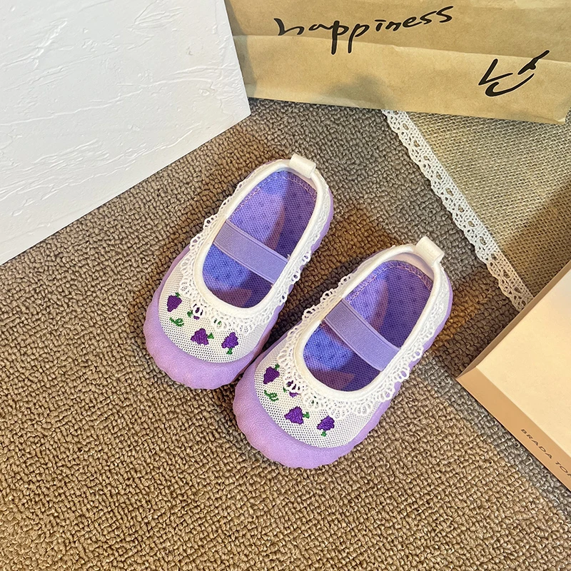 大YoYo童鞋【浅口紫霞仙子】夏季女童雷斯甜美公主鞋软底学步鞋