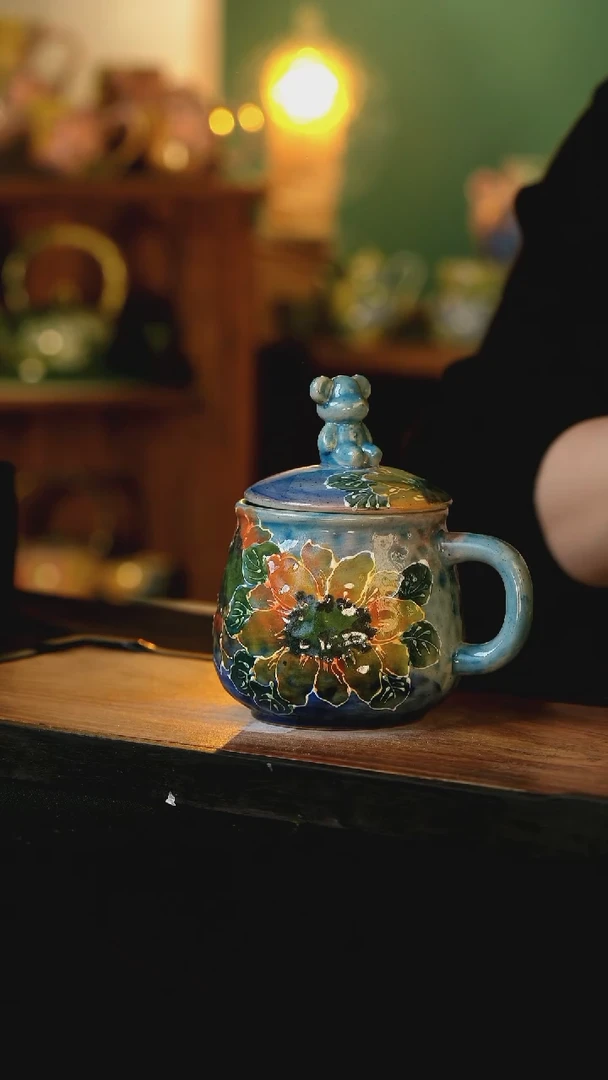 【闪购商品】杯手绘心瓷陶瓷浮力