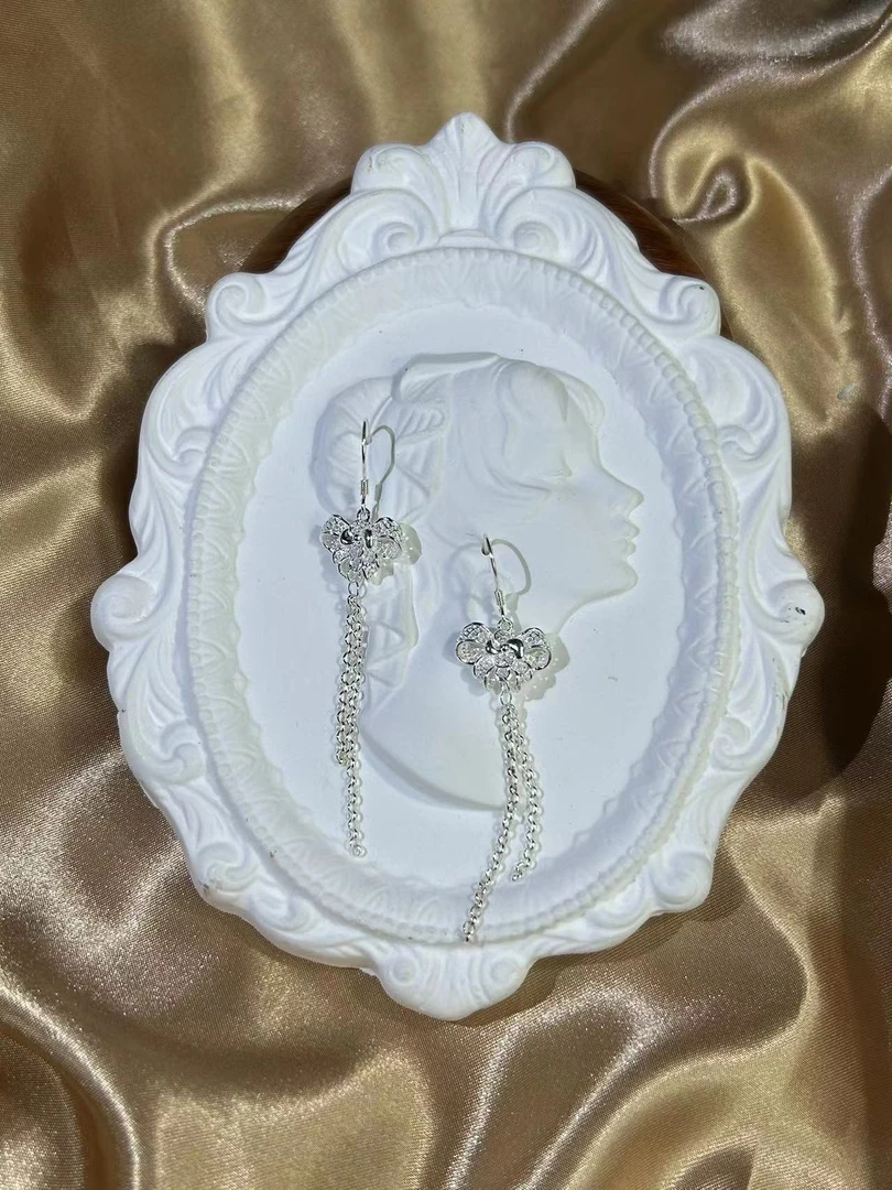 925银银制品 【睿泽鉴宝】S925银蝴蝶结耳环 QY3025