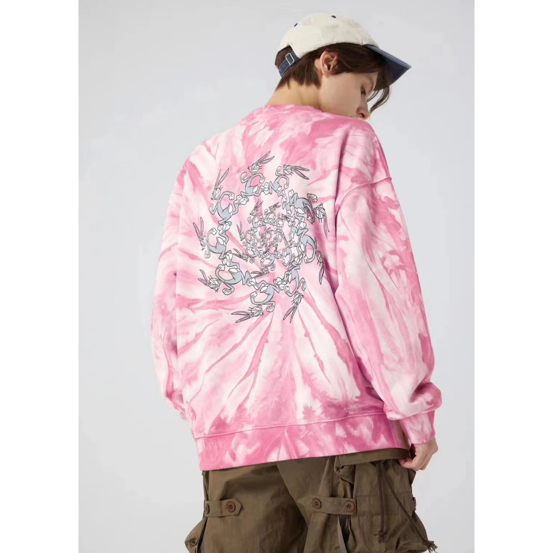 Aimeewq&Ms.Cissie<奔跑吧八哥>重磅水洗扎染手磨圆领卫衣0722