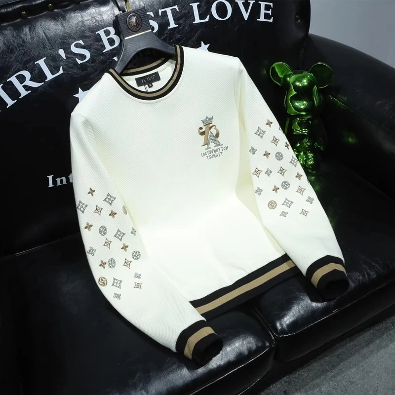 费比萨彻欧洲站秋冬男装卫衣t恤高端刺绣轻奢烫钻休闲长袖上衣