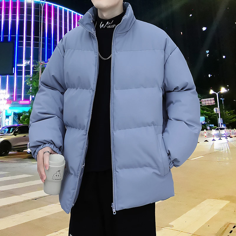 冬季新款双面穿棉衣情侣款通用失序混搭宽松立领加厚保暖棉服休闲